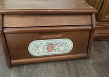 Marmalade  Wooden Bread Box Geese Ribbon Rustic Farmhouse picture