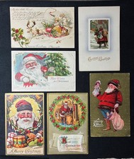 Lot of 6~Antique~SANTA CLAUS~Christmas Postcards~Great Variety~Vintage picture