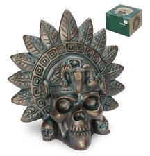 Aztec Death Whistle Bronze Skull Collectible Loud Halloween Decor picture