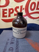 Minnesota Mini Jug Antique Stoneware Croc Saloon General Store Merry Christmas picture
