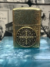 Zippo Brass Armor 5 Side Zippo Lighter  NEW Velvet box picture