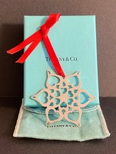 Tiffany & Co. 2010 Sterling Silver Heart Snowflake Christmas Ornament NIB picture