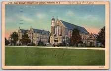 c1917 Saint Joseph's Chapel & College Princeton New Jersey ANTIQUE Postcard 2037 picture