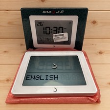 ALFAJR CF-19 Azan Prayer Clock White Arabic English Digital Wall Desk 5 Voices[X picture