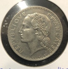 1933(a) France 5 Francs Nickel Coin-31MM-KM#888 picture
