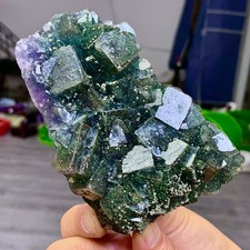 417G Natural green cubic fluorite mineral crystal sample/China- picture