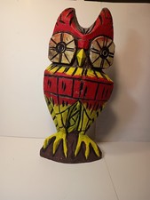 🔥Vintage Mid Century Mexican Handcrafted Wooded Owl Folk Art 🔥 picture