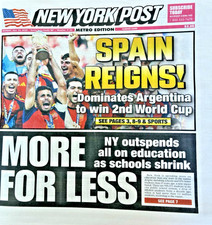 New York Post 7/20/2026 NEW Spain Defeats Argentina FERRAN TORRES  Messi FIFA picture