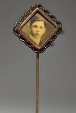 Antique Victorian Photo Portrait Stick Pin Mourning picture