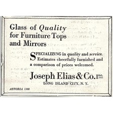 Joseph Elias & Co. Inc. Glass of Quality Long Island NY 1921 Ad SAG8-M7 picture