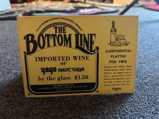 1970s The Bottom Line NYC Music Club Table Tent Menu Greenwich Village topper picture