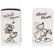 Disney Mickey and Minnie Mouse Rectangular Salt & Pepper Shakers White picture