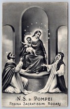 Antique Italy Postcard Our Lady of Pompeii Catholic Art 1940s picture