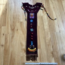 Vintage Camp Fire Girls Campfire Ceremonial Collar w/Beads & Patches Sash Medals picture