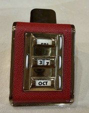 1950’s vintage perpetual calendar Desk Leather Brass Western Germany picture