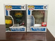 Funko Pop Halo Master Chief with Energy Sword and Master Chief with Active Camo picture