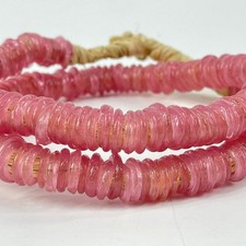 Italian Glass Rings Pink Translucent Trade Beads picture