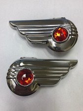 vintage Magna WINGO bicycle HUB CAPS set of 2 NEW red reflectors picture