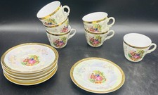 6 Vintage Yau Shing Fine Porcelain Demitasse Cups & Saucers picture