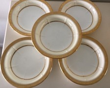 Vtg Minton Tiffany & Co New York Set 5 Double Gold Rim Edge Bowls England  picture