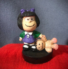 MAFALDA WITH DOLL Hand-painted art miniature from QUINO ´S COMIC ARGENTINA ART picture