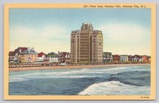 Vintage Ventnor City Pier Atlantic City NJ Linen Postcard 1939 Curt Teich picture