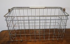 Rustic Farmhouse Wire Rectangle Basket  with Handle picture