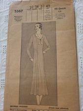Pictorial Review 5367, 1930s Dress Miss 34 Bust Vintage Sewing Pattern Complete picture