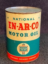 Vintage 1940's National Refining Company EN-AR-CO Motor Oil Metal Tin Can ENARCO picture
