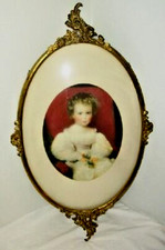 Victorian Brass Convex Glass Ornate Frame Fraulein Emilie Portrait M Daffinger picture