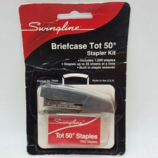 Swingline Briefcase Tot 50 Mini Stapler Kit Gray No.79040 Vintage Sealed picture