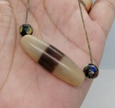 Wonderful Old Etched Stone Luke Mik Dzi Eye Bead Antique Amulet picture