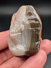2.15 OZ TOP QUALITY MICROBANDED GREEN BEAUTY LAKE SUPERIOR AGATE GEMSTONE picture