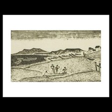Hiratsuka Un'ichi - Beach Outside of Hamlet Art Card Print picture