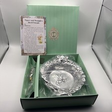1997 Arthur Court Designs Baby Spoon & Bowl Teddy Bear Tipper Snaggles NEW w Box picture