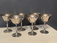 Vintage Leonard Italy Silverplate Champagne Coupes Sherbet Dishes Set of 6 picture