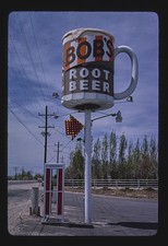 Photo:Fallon Nevada 1980 Bobs Root Beer Mug Sign Roadside Phone Booth picture