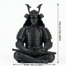 Mini Japanese Samurai Figurine 3D Printed Bushido Warrior Desk Zen Decor picture