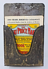 Antique Sears Roebuck & Co. Chicago Tin Advertising Wall Mount Caddy + Catalog picture