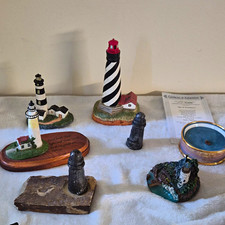 Ardleigh-Elliott Seaside Illuminations Kinkade Lighthouse Figurines Lot COA picture