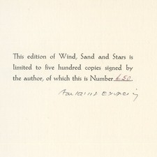 Antoine de Saint-Exupery ~ Signed Autographed 