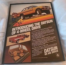 Datsun 4X4 Truck Print Ad 1980 Framed 8.5X11 Vintage Wall Art  picture