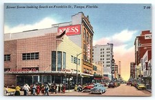 1950s TAMPA FL FRANKLIN STREET KRESS JJ NEWBERRY DEPARTMENT STORE POSTCARD P2719 picture