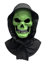 Fun World Black Light Green Skeleton Steve Skull Mask With Shroud EU Stamp picture