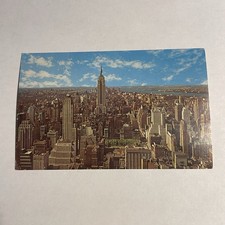 Aerial View of Empire State Building NYC Vintage Chrome Postcard picture