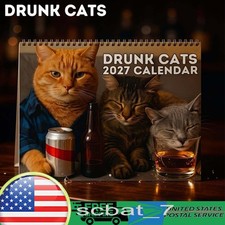 2027 Drunk Cats Calendar, Funny Cats Wall Calendar with 12 Hilarious Scenes Feat picture