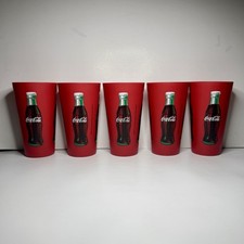 Coca Cola 22oz Red Tumblers x 5 - PackerWare 6” Plastic Cups - Coke 2004 picture