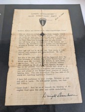 Dwight D Eisenhower Dday Letter (Original) Rare  picture
