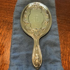 Vintage Reed & Barton Silver Plated Mirror Engraved “R” With Original Box & Bag picture