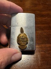 1966 Zippo Lighter W/ Navajo Freight Lines Indian Logo Advertising Blue Eyes picture